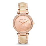 Buy Shop Michael Kors Parker Mother of Pearl Pink Dial Two Tone Steel Strap Watch for Women - MK6492 USA Online