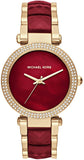 Buy Shop Michael Kors Parker Mother of Pearl Red Dial Two Tone Steel Strap Watch for Women - MK6427 USA Online