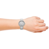 Buy Shop Michael Kors Parker Mother of Pearl Silver Steel Strap Watch for Women - MK6424 USA Online