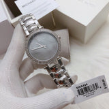 Buy Shop Michael Kors Parker Mother of Pearl Silver Steel Strap Watch for Women - MK6424 USA Online
