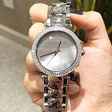 Buy Shop Michael Kors Parker Mother of Pearl Silver Steel Strap Watch for Women - MK6424 USA Online