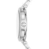 Buy Shop Michael Kors Parker Mother of Pearl Silver Steel Strap Watch for Women - MK6424 USA Online