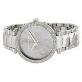 Buy Shop Michael Kors Parker Mother of Pearl Silver Steel Strap Watch for Women - MK6424 USA Online
