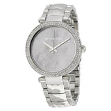 Buy Shop Michael Kors Parker Mother of Pearl Silver Steel Strap Watch for Women - MK6424 USA Online