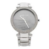 Buy Shop Michael Kors Parker Mother of Pearl Silver Steel Strap Watch for Women - MK6424 USA Online