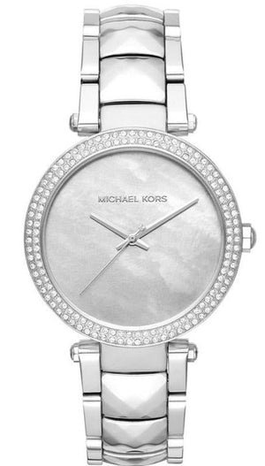 Buy Shop Michael Kors Parker Mother of Pearl Silver Steel Strap Watch for Women - MK6424 USA Online