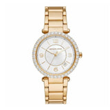 Buy Shop Michael Kors Parker Mother of Pearl White Dial Gold Steel Strap Watch For Women - MK4693 USA Online