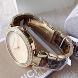 Buy Shop Michael Kors Parker Mother Of Pearl White Dial Two Tone Steel Strap Watch For Women - MK6518 USA Online