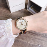 Buy Shop Michael Kors Parker Mother Of Pearl White Dial Two Tone Steel Strap Watch For Women - MK6518 USA Online