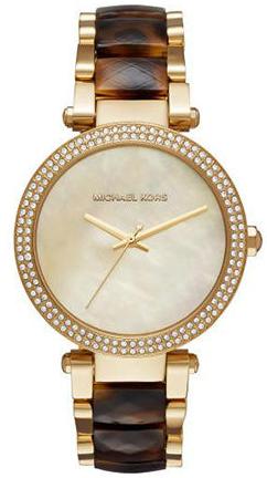 Buy Shop Michael Kors Parker Mother Of Pearl White Dial Two Tone Steel Strap Watch For Women - MK6518 USA Online