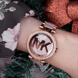 Buy Shop Michael Kors Parker Pink Dial Pink Steel Strap Watch for Women - MK6176 USA Online