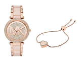 Buy Shop Michael Kors Parker Pink Dial Pink Steel Strap Watch for Women - MK6176 USA Online