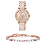 Buy Shop Michael Kors Parker Pink Dial Pink Steel Strap Watch for Women - MK6176 USA Online