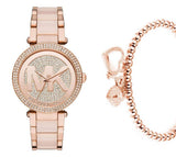 Buy Shop Michael Kors Parker Pink Dial Pink Steel Strap Watch for Women - MK6176 USA Online