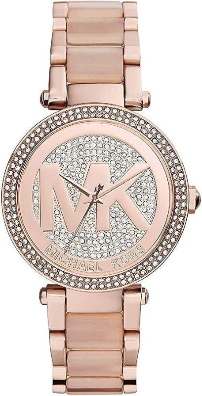 Buy Shop Michael Kors Parker Pink Dial Pink Steel Strap Watch for Women - MK6176 USA Online