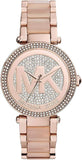Buy Shop Michael Kors Parker Pink Dial Pink Steel Strap Watch for Women - MK6176 USA Online