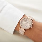 Buy Shop Michael Kors Parker Pink Dial Two Tone Steel Strap Watch for Women - MK5896 USA Online
