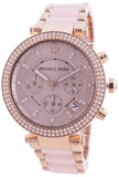 Buy Shop Michael Kors Parker Pink Dial Two Tone Steel Strap Watch for Women - MK5896 USA Online
