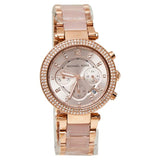 Buy Shop Michael Kors Parker Pink Dial Two Tone Steel Strap Watch for Women - MK5896 USA Online
