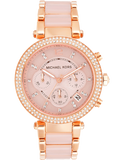 Buy Shop Michael Kors Parker Pink Dial Two Tone Steel Strap Watch for Women - MK5896 USA Online