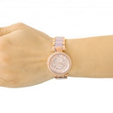 Buy Shop Michael Kors Parker Pink Dial Two Tone Steel Strap Watch for Women - MK6110 USA Online