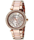 Buy Shop Michael Kors Parker Pink Dial Two Tone Steel Strap Watch for Women - MK6110 USA Online