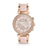 Buy Shop Michael Kors Parker Pink Dial Two Tone Steel Strap Watch for Women - MK6110 USA Online