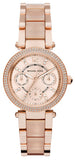 Buy Shop Michael Kors Parker Pink Dial Two Tone Steel Strap Watch for Women - MK6110 USA Online