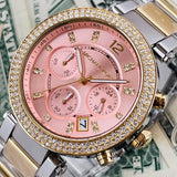 Buy Shop Michael Kors Parker Pink Dial Two Tone Steel Strap Watch for Women - MK6140 USA Online