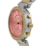Buy Shop Michael Kors Parker Pink Dial Two Tone Steel Strap Watch for Women - MK6140 USA Online