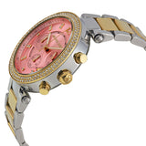 Buy Shop Michael Kors Parker Pink Dial Two Tone Steel Strap Watch for Women - MK6140 USA Online