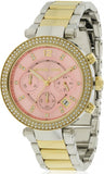 Buy Shop Michael Kors Parker Pink Dial Two Tone Steel Strap Watch for Women - MK6140 USA Online