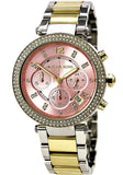 Buy Shop Michael Kors Parker Pink Dial Two Tone Steel Strap Watch for Women - MK6140 USA Online