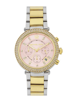 Buy Shop Michael Kors Parker Pink Dial Two Tone Steel Strap Watch for Women - MK6140 USA Online