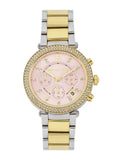 Buy Shop Michael Kors Parker Pink Dial Two Tone Steel Strap Watch for Women - MK6140 USA Online