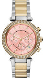 Buy Shop Michael Kors Parker Pink Dial Two Tone Steel Strap Watch for Women - MK6140 USA Online