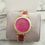 Buy Shop Michael Kors Parker Pink Mother of Pearl Dial Two Tone Steel Strap Watch for Women - MK6490 USA Online