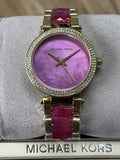 Buy Shop Michael Kors Parker Pink Mother of Pearl Dial Two Tone Steel Strap Watch for Women - MK6490 USA Online