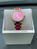 Buy Shop Michael Kors Parker Pink Mother of Pearl Dial Two Tone Steel Strap Watch for Women - MK6490 USA Online