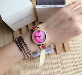 Buy Shop Michael Kors Parker Pink Mother of Pearl Dial Two Tone Steel Strap Watch for Women - MK6490 USA Online
