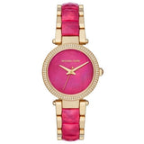 Buy Shop Michael Kors Parker Pink Mother of Pearl Dial Two Tone Steel Strap Watch for Women - MK6490 USA Online