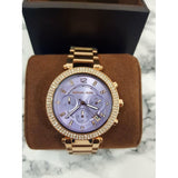 Buy Shop Michael Kors Parker Purple Dial Rose Gold Steel Strap Watch for Women - MK6169 USA Online