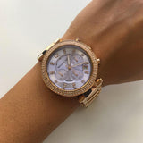 Buy Shop Michael Kors Parker Purple Dial Rose Gold Steel Strap Watch for Women - MK6169 USA Online