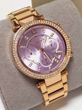 Buy Shop Michael Kors Parker Purple Dial Rose Gold Steel Strap Watch for Women - MK6169 USA Online