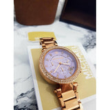 Buy Shop Michael Kors Parker Purple Dial Rose Gold Steel Strap Watch for Women - MK6169 USA Online