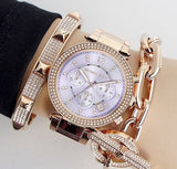 Buy Shop Michael Kors Parker Purple Dial Rose Gold Steel Strap Watch for Women - MK6169 USA Online