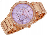Buy Shop Michael Kors Parker Purple Dial Rose Gold Steel Strap Watch for Women - MK6169 USA Online