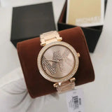 Buy Shop Michael Kors Parker Quartz Rose Gold Dial Rose Gold Steel Strap Watch For Women - MK6660 USA Online