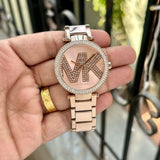 Buy Shop Michael Kors Parker Quartz Rose Gold Dial Rose Gold Steel Strap Watch For Women - MK6660 USA Online
