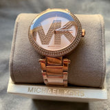 Buy Shop Michael Kors Parker Quartz Rose Gold Dial Rose Gold Steel Strap Watch For Women - MK6660 USA Online